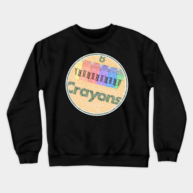 Crayons Circle Design Crewneck Sweatshirt by pbdotman